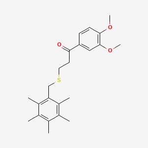 molecular formula C23H30O3S B2363939 1-(3,4-Dimethoxyphenyl)-3-[(2,3,4,5,6-pentamethylbenzyl)sulfanyl]-1-propanone CAS No. 882749-35-1