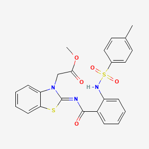 Methyl 2-[2-[2-[(4-methylphenyl)sulfonylamino]benzoyl]imino-1,3-benzothiazol-3-yl]acetate