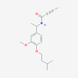 molecular formula C18H25NO3 B2363948 N-[1-[3-Methoxy-4-(3-methylbutoxy)phenyl]ethyl]but-2-ynamide CAS No. 1935777-48-2