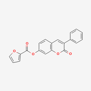 molecular formula C20H12O5 B2363950 2-氧代-3-苯基-2H-色烯-7-基呋喃-2-羧酸酯 CAS No. 869080-23-9