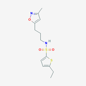 molecular formula C13H18N2O3S2 B2363964 5-ethyl-N-(3-(3-methylisoxazol-5-yl)propyl)thiophene-2-sulfonamide CAS No. 2034333-85-0