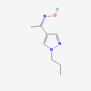 molecular formula C8H13N3O B2363965 1-(Hydroxyimino)-1-(1-propylpyrazol-4-yl)ethane CAS No. 1245782-78-8