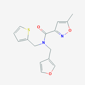 molecular formula C15H14N2O3S B2363970 N-(furan-3-ylmethyl)-5-methyl-N-(thiophen-2-ylmethyl)isoxazole-3-carboxamide CAS No. 1421442-43-4