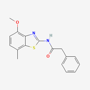 molecular formula C17H16N2O2S B2363985 N-(4-methoxy-7-methyl-1,3-benzothiazol-2-yl)-2-phenylacetamide CAS No. 868368-53-0