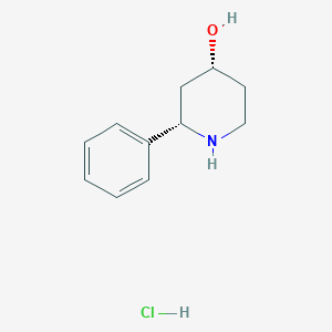 molecular formula C11H16ClNO B2363997 (2S,4R)-2-苯基哌啶-4-醇；盐酸盐 CAS No. 1644667-13-9