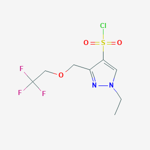 molecular formula C8H10ClF3N2O3S B2364004 1-ethyl-3-[(2,2,2-trifluoroethoxy)methyl]-1H-pyrazole-4-sulfonyl chloride CAS No. 1856095-38-9