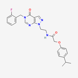 N-(2-(5-(2-fluorobenzyl)-4-oxo-4,5-dihydro-1H-pyrazolo[3,4-d]pyrimidin-1-yl)ethyl)-2-(4-isopropylphenoxy)acetamide