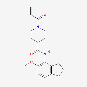 molecular formula C19H24N2O3 B2364015 N-(5-Methoxy-2,3-dihydro-1H-inden-4-yl)-1-prop-2-enoylpiperidine-4-carboxamide CAS No. 2361768-46-7