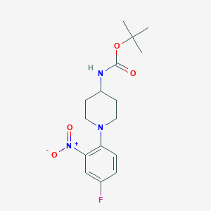 molecular formula C16H22FN3O4 B2364026 Tert-butyl 1-(4-fluoro-2-nitrophenyl)piperidin-4-ylcarbamate CAS No. 885115-60-6
