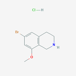 molecular formula C10H13BrClNO B2364029 6-Bromo-8-methoxy-1,2,3,4-tetrahydroisoquinoline;hydrochloride CAS No. 2418666-62-1