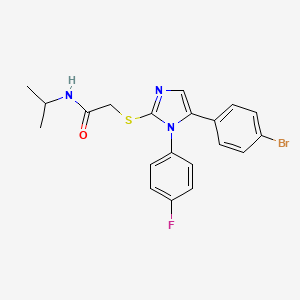 molecular formula C20H19BrFN3OS B2364036 2-((5-(4-溴苯基)-1-(4-氟苯基)-1H-咪唑-2-基)硫代)-N-异丙基乙酰胺 CAS No. 1207027-09-5