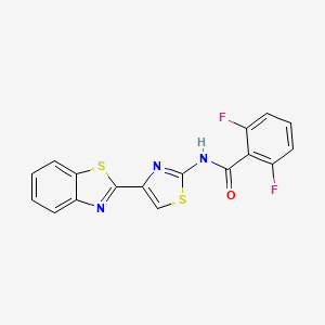 molecular formula C17H9F2N3OS2 B2364039 N-[4-(1,3-benzothiazol-2-yl)-1,3-thiazol-2-yl]-2,6-difluorobenzamide CAS No. 477486-46-7