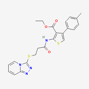 Ethyl 4-(4-methylphenyl)-2-{[3-([1,2,4]triazolo[4,3-a]pyridin-3-ylthio)propanoyl]amino}thiophene-3-carboxylate