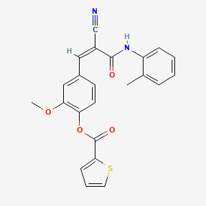 [4-[(Z)-2-Cyano-3-(2-methylanilino)-3-oxoprop-1-enyl]-2-methoxyphenyl] thiophene-2-carboxylate