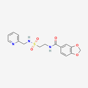N-(2-(N-(pyridin-2-ylmethyl)sulfamoyl)ethyl)benzo[d][1,3]dioxole-5-carboxamide