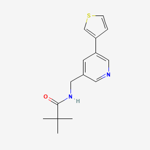 N-((5-(thiophen-3-yl)pyridin-3-yl)methyl)pivalamide