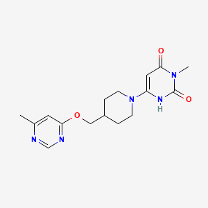 3-methyl-6-(4-(((6-methylpyrimidin-4-yl)oxy)methyl)piperidin-1-yl)pyrimidine-2,4(1H,3H)-dione