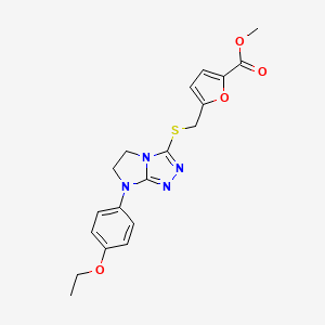 methyl 5-(((7-(4-ethoxyphenyl)-6,7-dihydro-5H-imidazo[2,1-c][1,2,4]triazol-3-yl)thio)methyl)furan-2-carboxylate