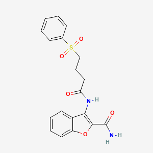 3-(4-(Phenylsulfonyl)butanamido)benzofuran-2-carboxamide