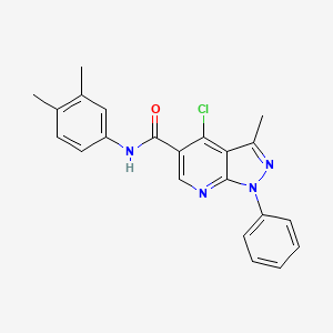 molecular formula C22H19ClN4O B2364086 4-chloro-N-(3,4-dimethylphenyl)-3-methyl-1-phenyl-1H-pyrazolo[3,4-b]pyridine-5-carboxamide CAS No. 899746-29-3