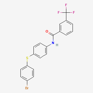 molecular formula C20H13BrF3NOS B2364087 N-[4-(4-bromophenyl)sulfanylphenyl]-3-(trifluoromethyl)benzamide CAS No. 339031-27-5