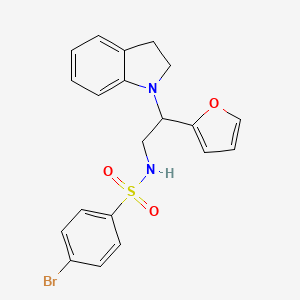 molecular formula C20H19BrN2O3S B2364089 4-bromo-N-(2-(furan-2-yl)-2-(indolin-1-yl)ethyl)benzenesulfonamide CAS No. 898432-82-1