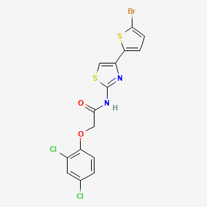molecular formula C15H9BrCl2N2O2S2 B2364099 N-[4-(5-bromothiophen-2-yl)-1,3-thiazol-2-yl]-2-(2,4-dichlorophenoxy)acetamide CAS No. 393837-41-7