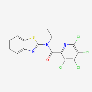 molecular formula C15H9Cl4N3OS B2364103 N-(1,3-benzothiazol-2-yl)-3,4,5,6-tetrachloro-N-ethylpyridine-2-carboxamide CAS No. 939691-66-4
