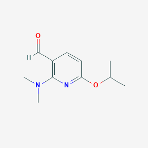 molecular formula C11H16N2O2 B2364115 2-(Dimethylamino)-6-propan-2-yloxypyridine-3-carbaldehyde CAS No. 1289063-02-0