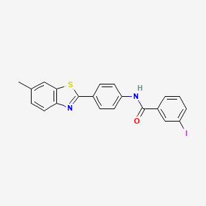 molecular formula C21H15IN2OS B2364117 3-iodo-N-[4-(6-methyl-1,3-benzothiazol-2-yl)phenyl]benzamide CAS No. 313232-68-7