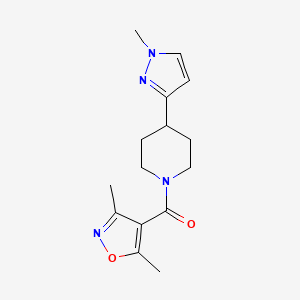 (3,5-dimethylisoxazol-4-yl)(4-(1-methyl-1H-pyrazol-3-yl)piperidin-1-yl)methanone