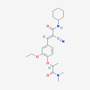 (E)-2-Cyano-N-cyclohexyl-3-[4-[1-(dimethylamino)-1-oxopropan-2-yl]oxy-3-ethoxyphenyl]prop-2-enamide