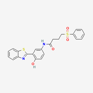 molecular formula C23H20N2O4S2 B2364128 N-(3-(benzo[d]thiazol-2-yl)-4-hydroxyphenyl)-4-(phenylsulfonyl)butanamide CAS No. 899732-90-2