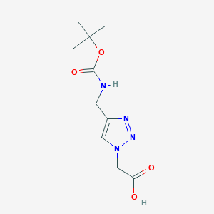 2-[4-[[(2-Methylpropan-2-yl)oxycarbonylamino]methyl]triazol-1-yl]acetic acid