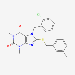 7-[(2-Chlorophenyl)methyl]-1,3-dimethyl-8-[(3-methylphenyl)methylsulfanyl]purine-2,6-dione