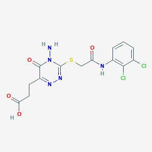 3-[4-Amino-3-({2-[(2,3-dichlorophenyl)amino]-2-oxoethyl}sulfanyl)-5-oxo-4,5-dihydro-1,2,4-triazin-6-yl]propanoic acid