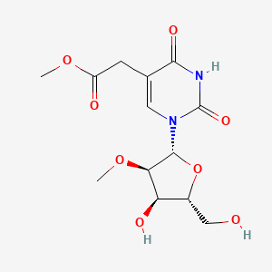 molecular formula C13H18N2O8 B2364140 Methyl 2-(1-((2R,3R,4R,5R)-4-hydroxy-5-(hydroxymethyl)-3-methoxytetrahydrofuran-2-yl)-2,4-dioxo-1,2,3,4-tetrahydropyrimidin-5-yl)acetate CAS No. 60197-31-1