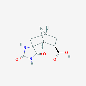 molecular formula C10H12N2O4 B2364148 (1R,2R,4R)-2',5'-Dioxospiro[bicyclo[2.2.1]heptane-6,4'-imidazolidine]-2-carboxylic acid CAS No. 2059924-01-3