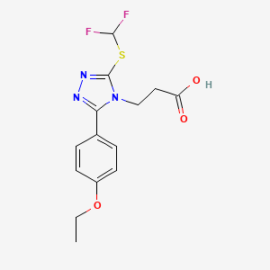 3-{3-[(difluoromethyl)sulfanyl]-5-(4-ethoxyphenyl)-4H-1,2,4-triazol-4-yl}propanoic acid