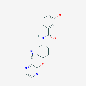 molecular formula C19H20N4O3 B2364185 N-((1r,4r)-4-((3-cyanopyrazin-2-yl)oxy)cyclohexyl)-3-methoxybenzamide CAS No. 2034224-16-1