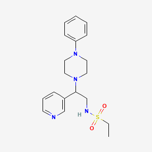 molecular formula C19H26N4O2S B2364187 N-[2-(4-phenylpiperazin-1-yl)-2-(pyridin-3-yl)ethyl]ethane-1-sulfonamide 
