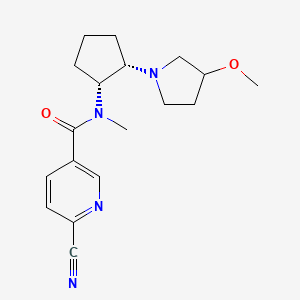 6-Cyano-N-[(1R,2S)-2-(3-methoxypyrrolidin-1-yl)cyclopentyl]-N-methylpyridine-3-carboxamide