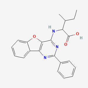 molecular formula C22H21N3O3 B2364196 3-Methyl-2-((2-phenylbenzofuro[3,2-d]pyrimidin-4-yl)amino)pentanoic acid CAS No. 1009665-60-4