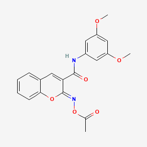 (2Z)-2-[(acetyloxy)imino]-N-(3,5-dimethoxyphenyl)-2H-chromene-3-carboxamide