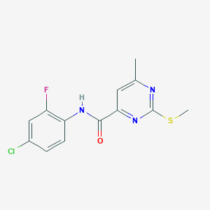 N-(4-chloro-2-fluorophenyl)-6-methyl-2-(methylsulfanyl)pyrimidine-4-carboxamide