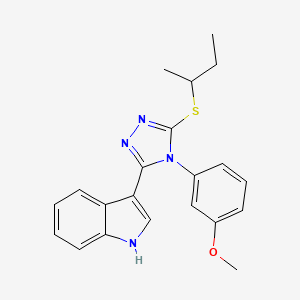 molecular formula C21H22N4OS B2364208 3-(5-(sec-butylthio)-4-(3-methoxyphenyl)-4H-1,2,4-triazol-3-yl)-1H-indole CAS No. 946329-25-5