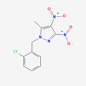 molecular formula C11H9ClN4O4 B2364211 1-(2-chlorobenzyl)-5-methyl-3,4-dinitro-1H-pyrazole CAS No. 1005669-24-8