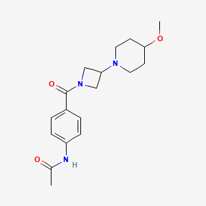 molecular formula C18H25N3O3 B2364213 N-(4-(3-(4-甲氧基哌啶-1-基)氮杂环丁-1-羰基)苯基)乙酰胺 CAS No. 2034309-11-8