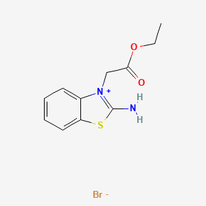 molecular formula C11H13BrN2O2S B2364249 2-Amino-3-(2-ethoxy-2-oxoethyl)benzo[d]thiazol-3-ium bromide CAS No. 29200-14-4