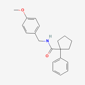 molecular formula C20H23NO2 B2364250 N-[(4-methoxyphenyl)methyl]-1-phenylcyclopentane-1-carboxamide CAS No. 864383-74-4